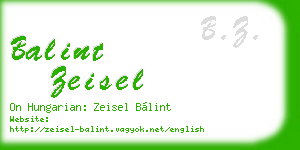balint zeisel business card